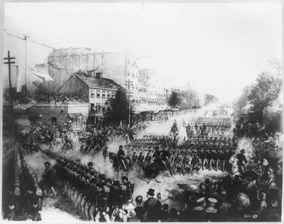 [Union soldiers parading on Pennsylvania Avenue in Washington, D.C.]