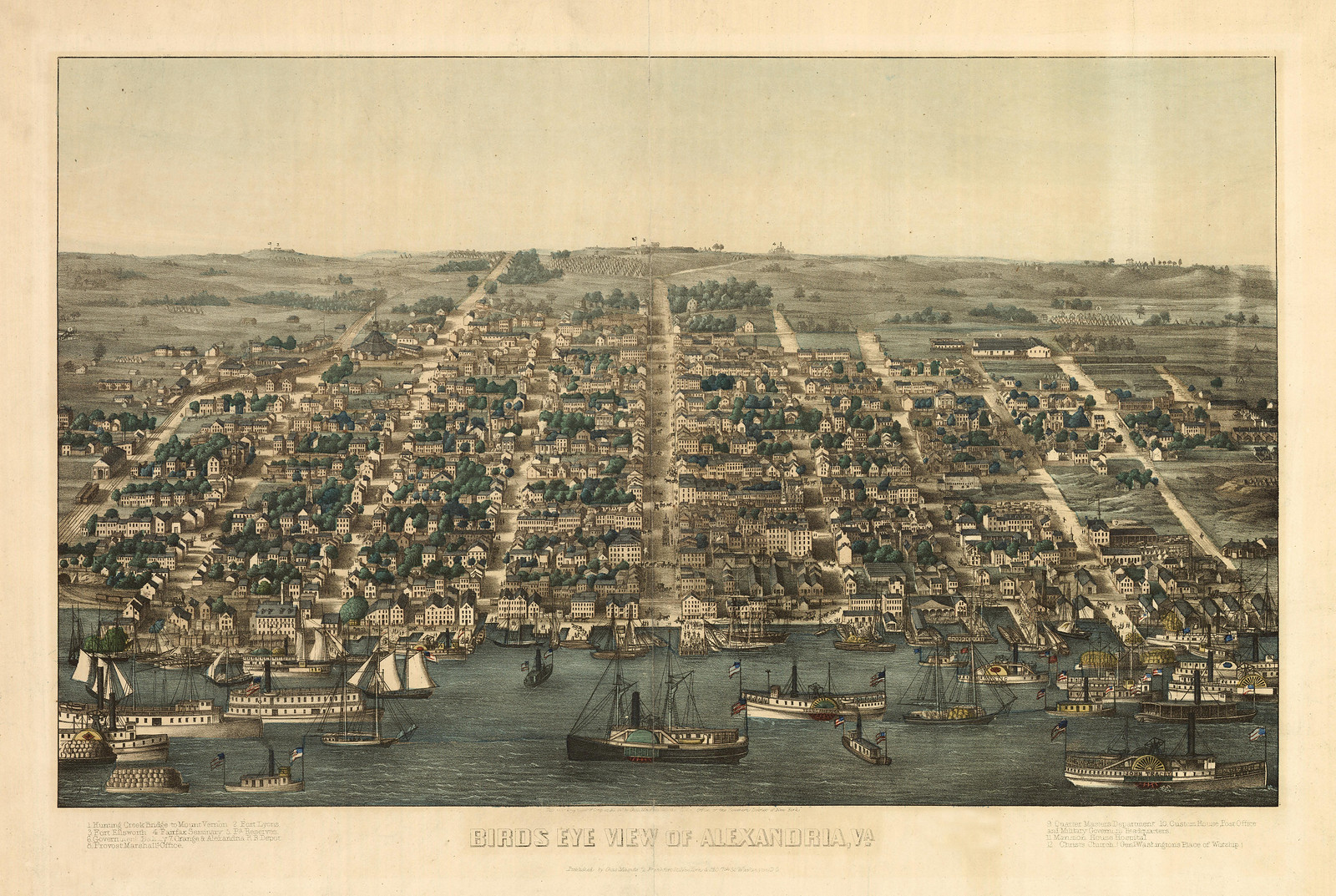 Alexandria, Virginia, 1863, 1863 — antique map