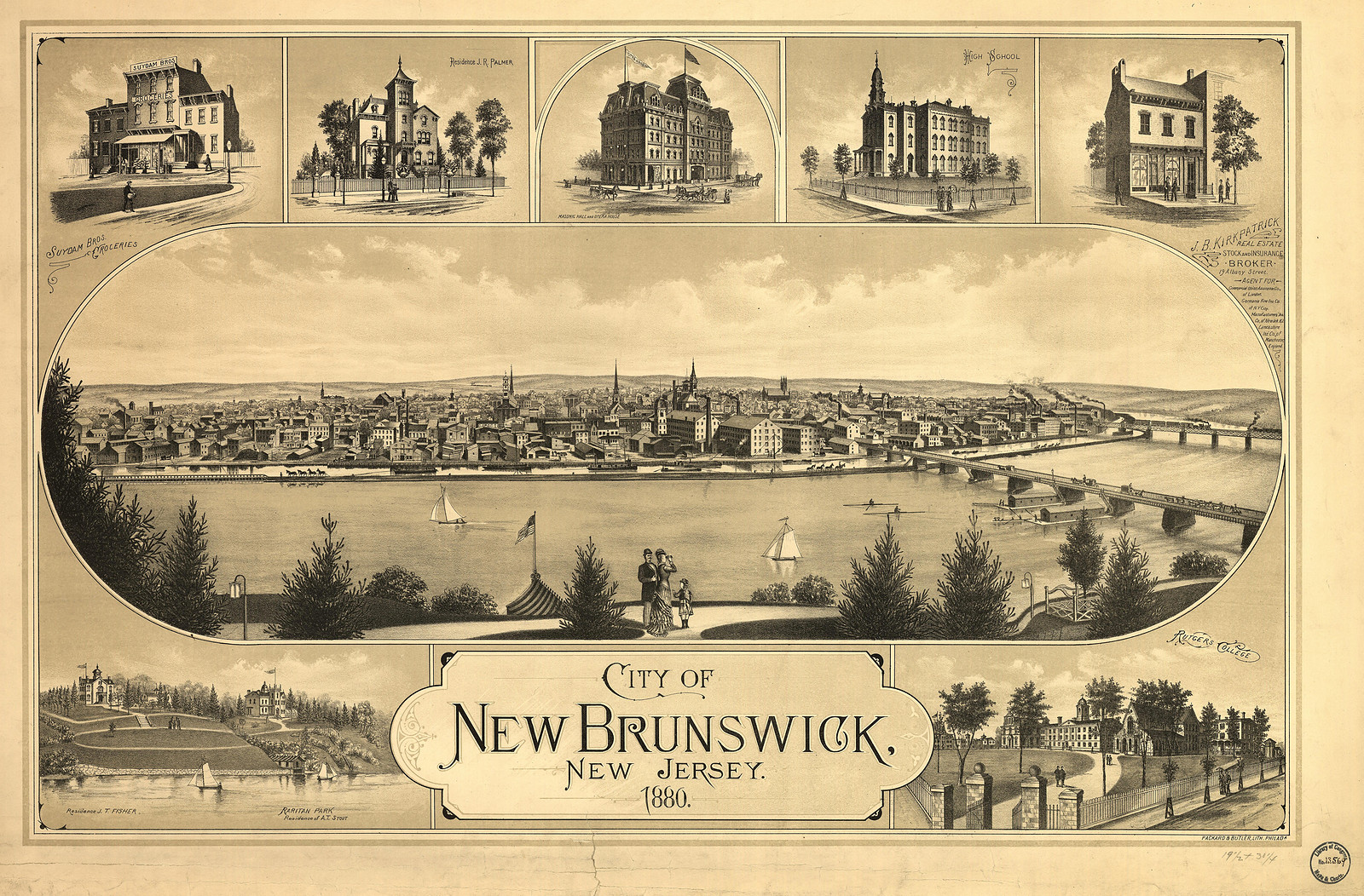 New Brunswick, New Jersey, 1880, 1880 — antique map