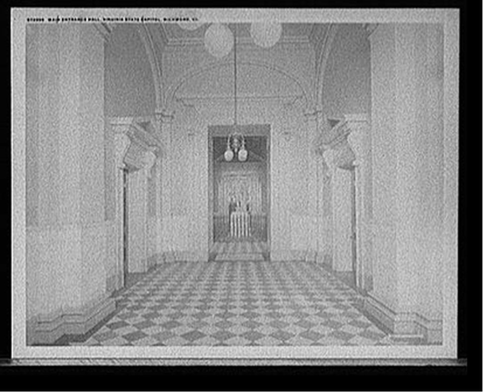 Main entrance hall, Virginia State Capitol, Richmond, Va., [between 1910 and 1920] — historic photograph