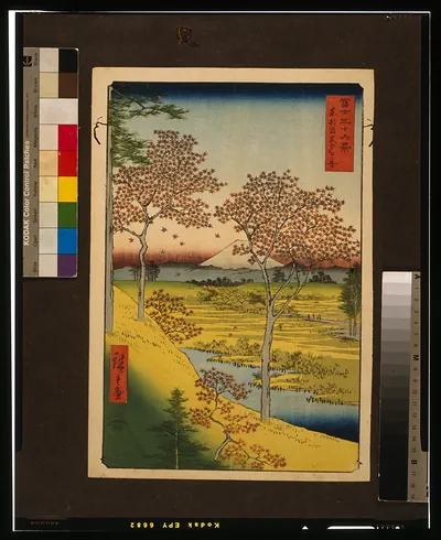 [Toto Meguro Yuhi no kei] / Hiroshige ga.TITLE TRANSLATION:View of the sunset at Meguro eastern capitol (Edo).
