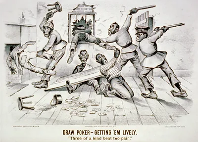 Draw Poker-Getting' em lively: Three of a kind beat two pair""