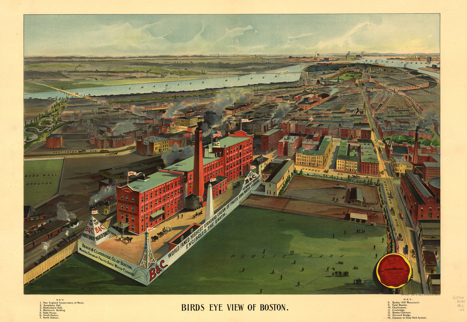 Boston, Massachusetts, 1902, 1902 — antique map