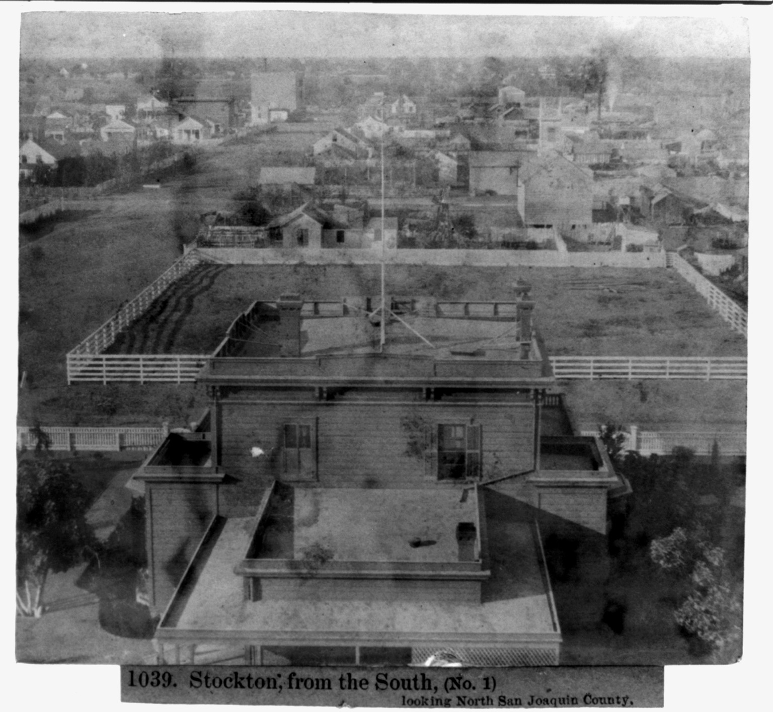 Stockton from the South (No.1) looking North, San Joaquin County, [published 1866] — historic photograph