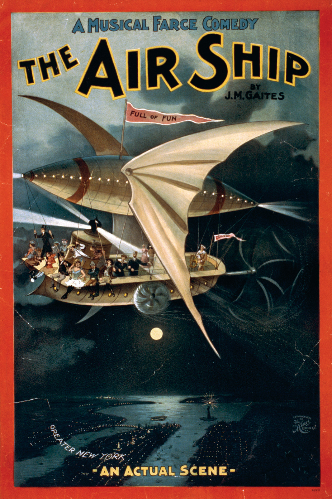 The Air Ship: A Musical Farce Comedy poster — vintage poster