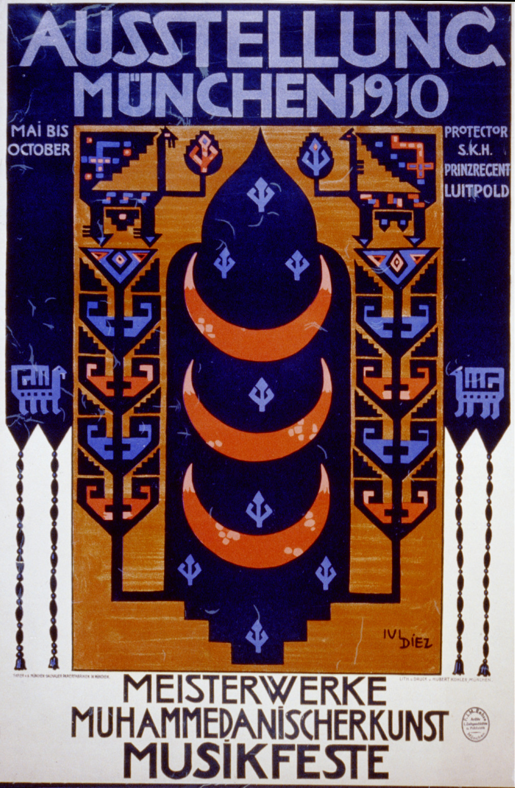 Ausstellung München 1910 : Meisterwerke muhammedanischerkunrt, Musikfeste, 1910 — vintage poster