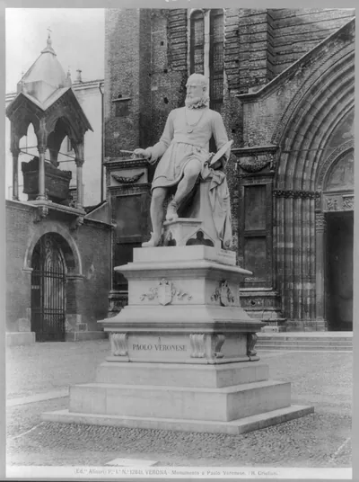 [Statue of Paolo Veronese in church square, Verona, Italy]