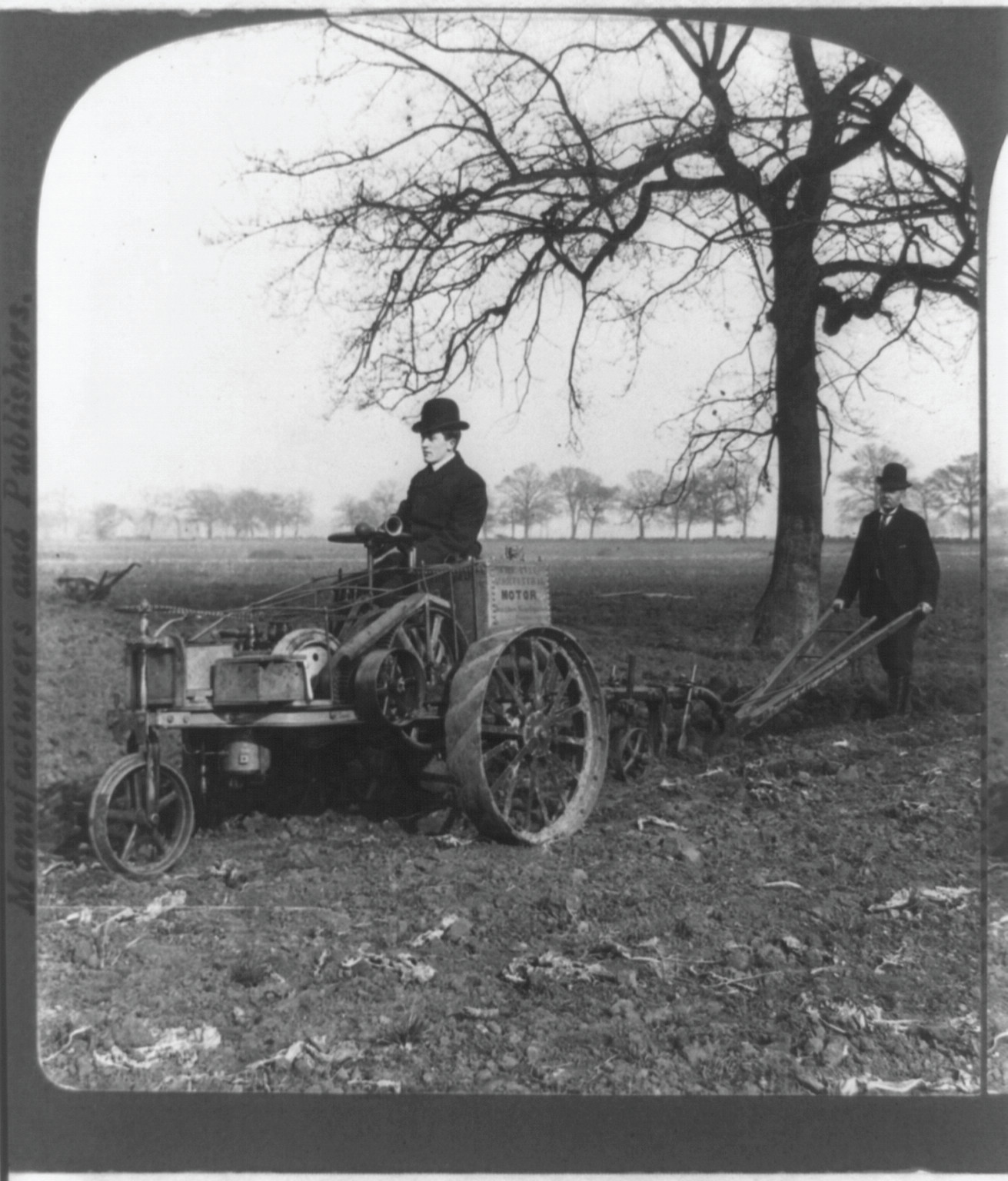 Automobile plow--in use in England, c1905. — historic photograph