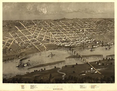 MN St. Paul 1867 MAP