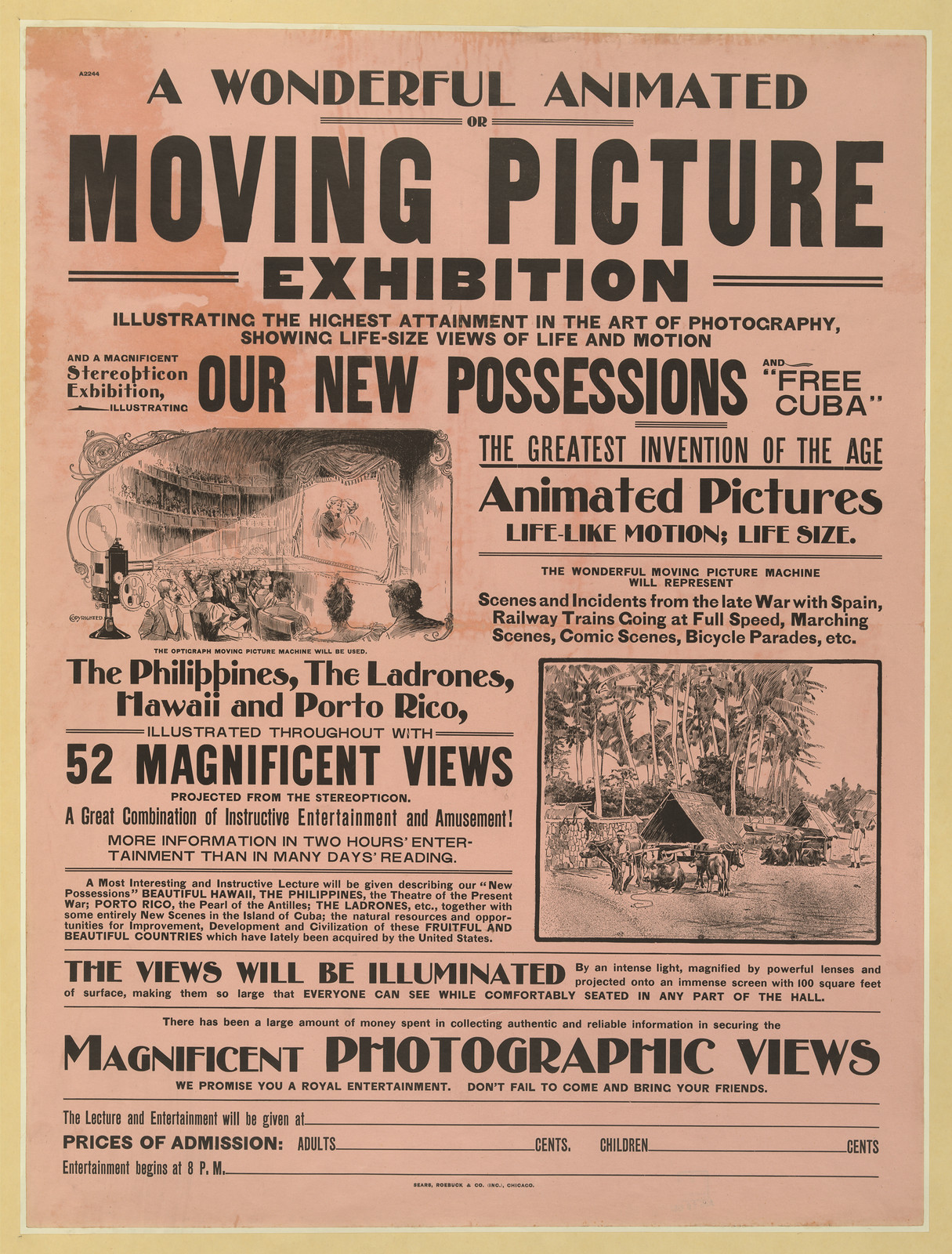 A Wonderful Animated Moving Picture Exhibition poster — vintage poster