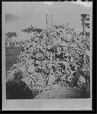 [Heap of bones in the cemetery, Necropolis Cristobal Colon, Havana]