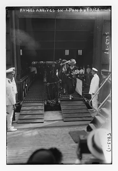 C.E. Hughes arrives on "Pan American"
