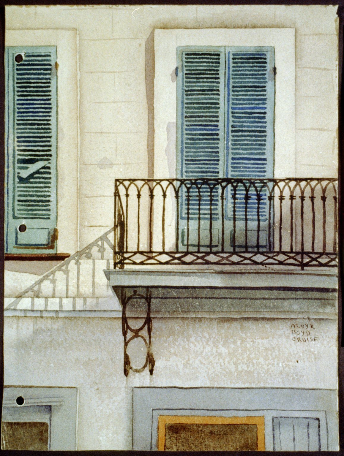 [Girod House (New Orleans, La.). Window and balcony], 1937 June. — historic drawing