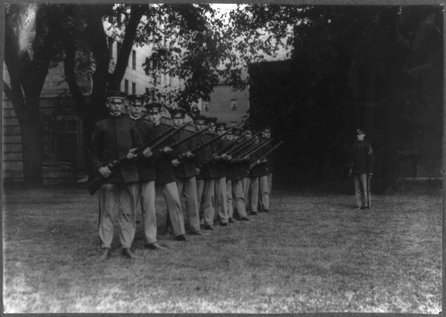 Technical High School Cadets drilling. Location: Fall River, Massachusetts / Lewis W. Hine., 1916 June 22. — historic photograph