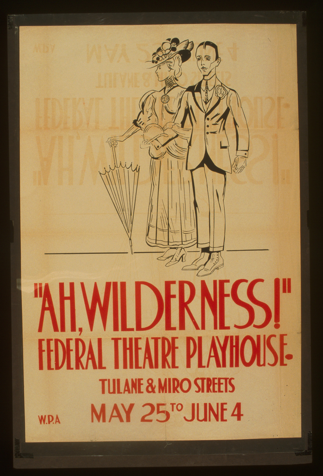 Ah Wilderness! Federal Theatre Playhouse Tulane & Miro Streets, 1936 — vintage poster
