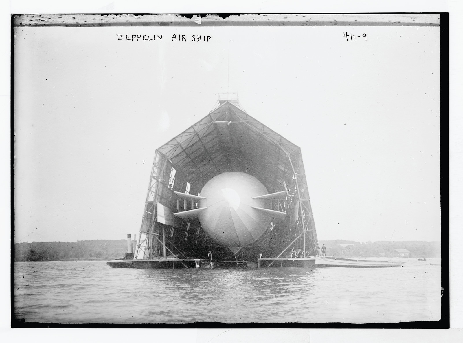 Zeppelin Air Ship, blimp inside, n/a — historic photograph
