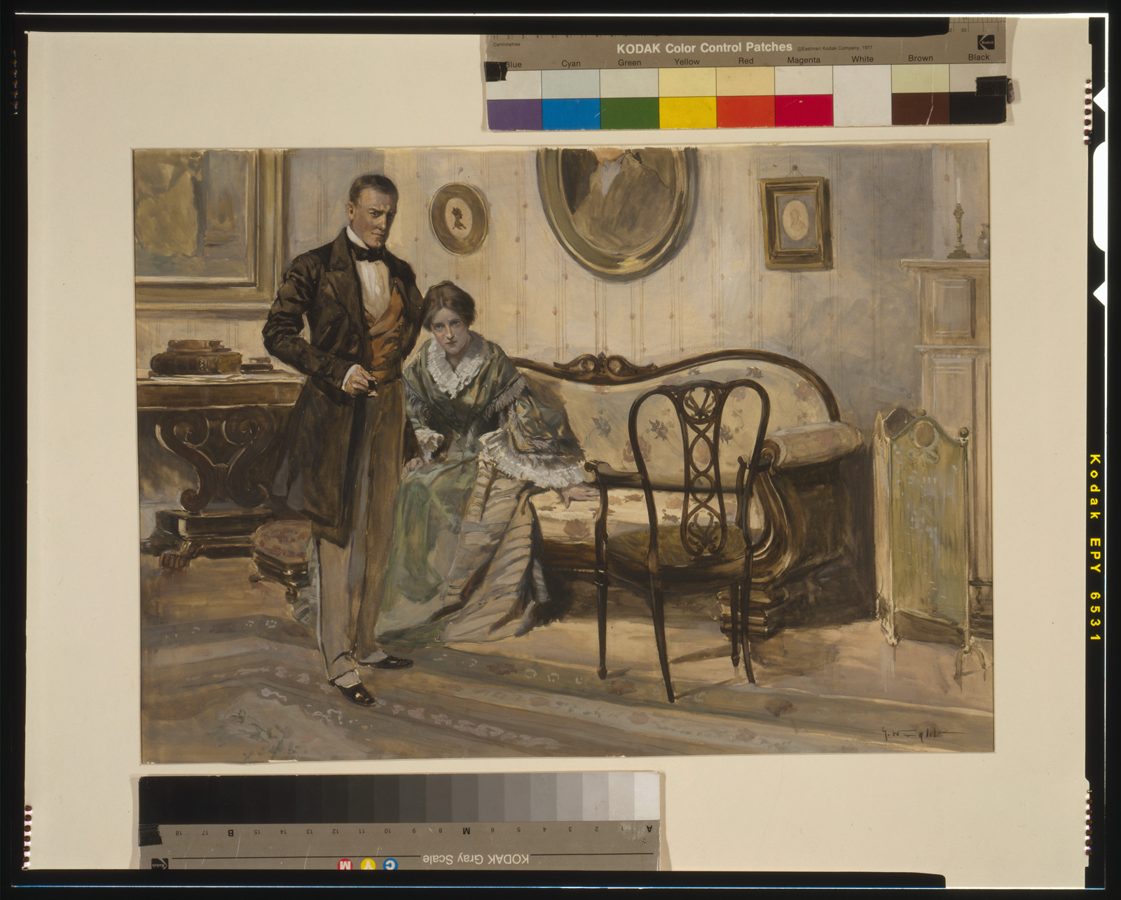 Doctor John rose from his chair and slowly paced the room, 1 painting : watercolor. — historic image
