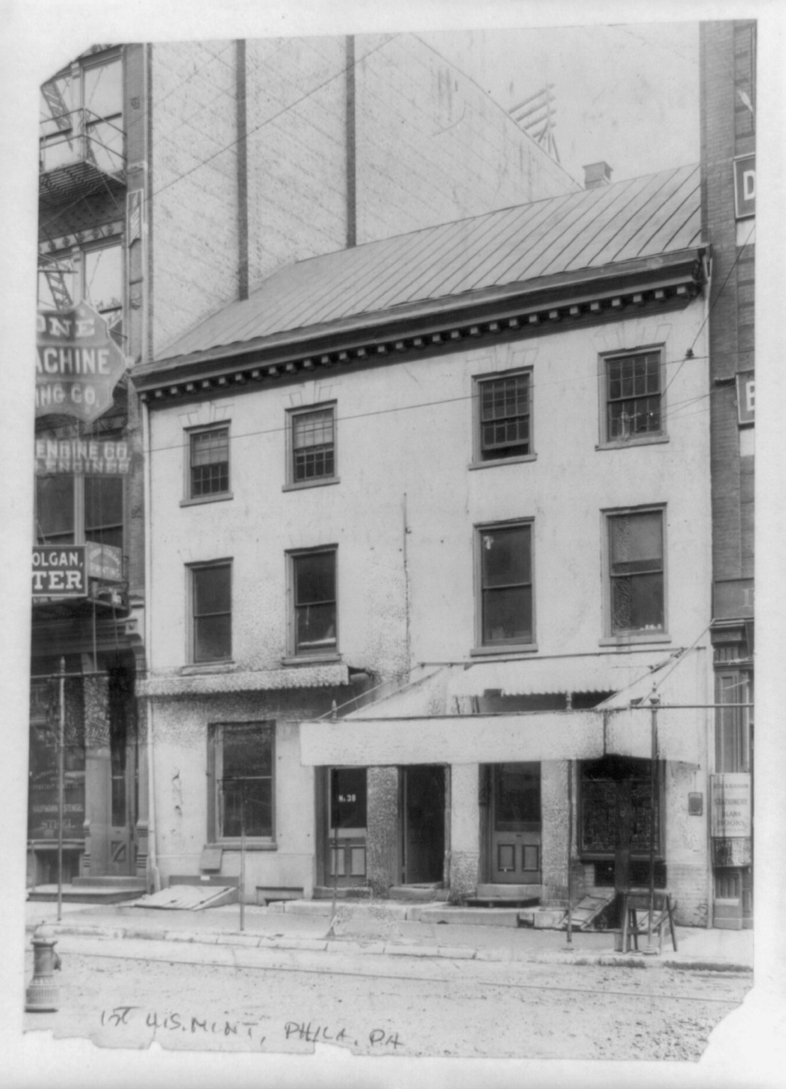 The First U.S. Mint, 37-39 N. Seventh Street, Philadelphia, Pa., [between 1880 and 1930] — historic photograph