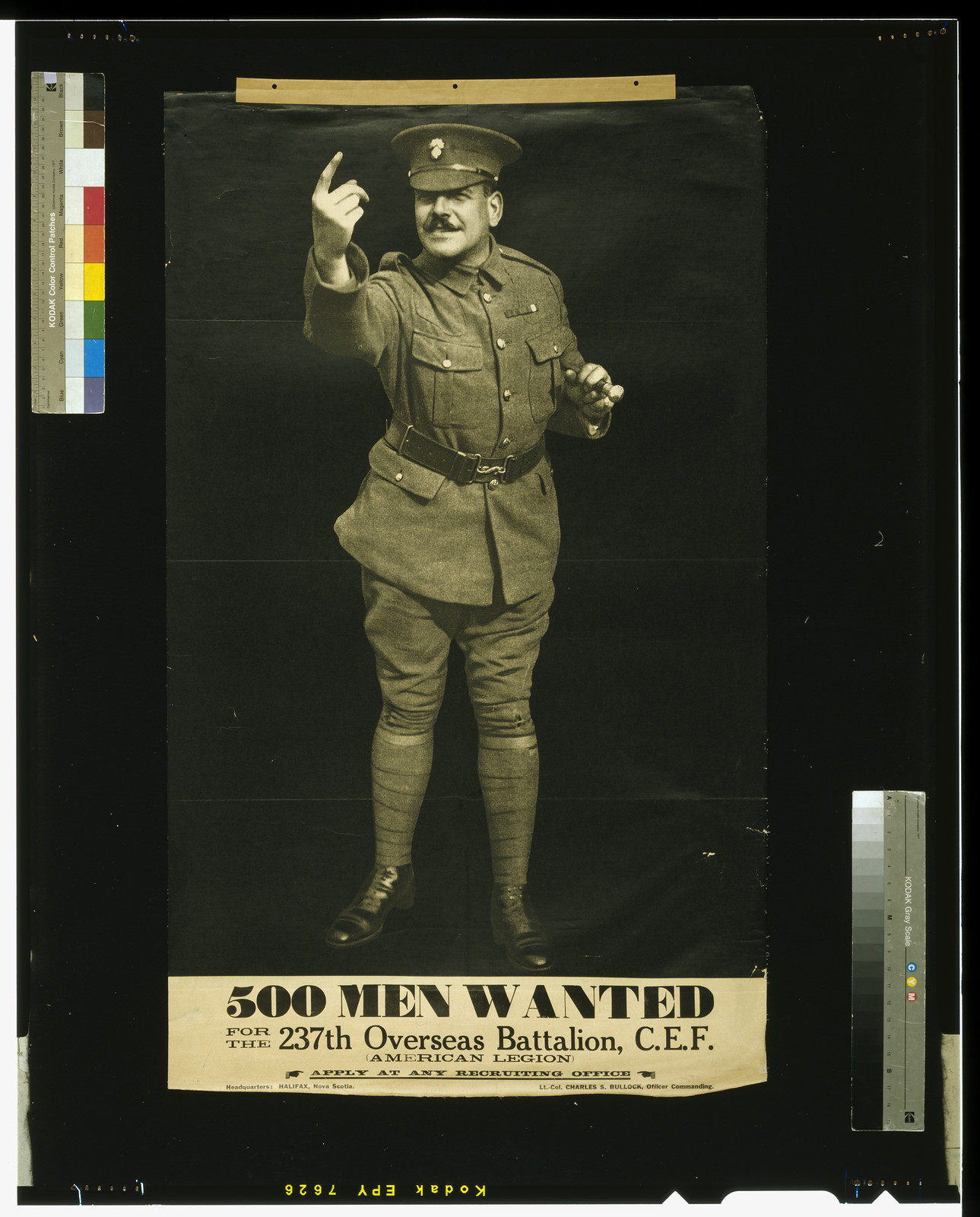 500 men wanted for the 237th Overseas Battalion C.E.F., 1914 — vintage poster