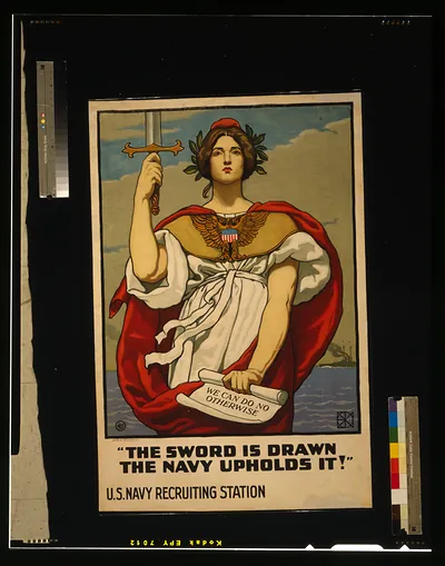 The sword is drawn the Navy upholds it! / painted by Kenyon Cox N.A.