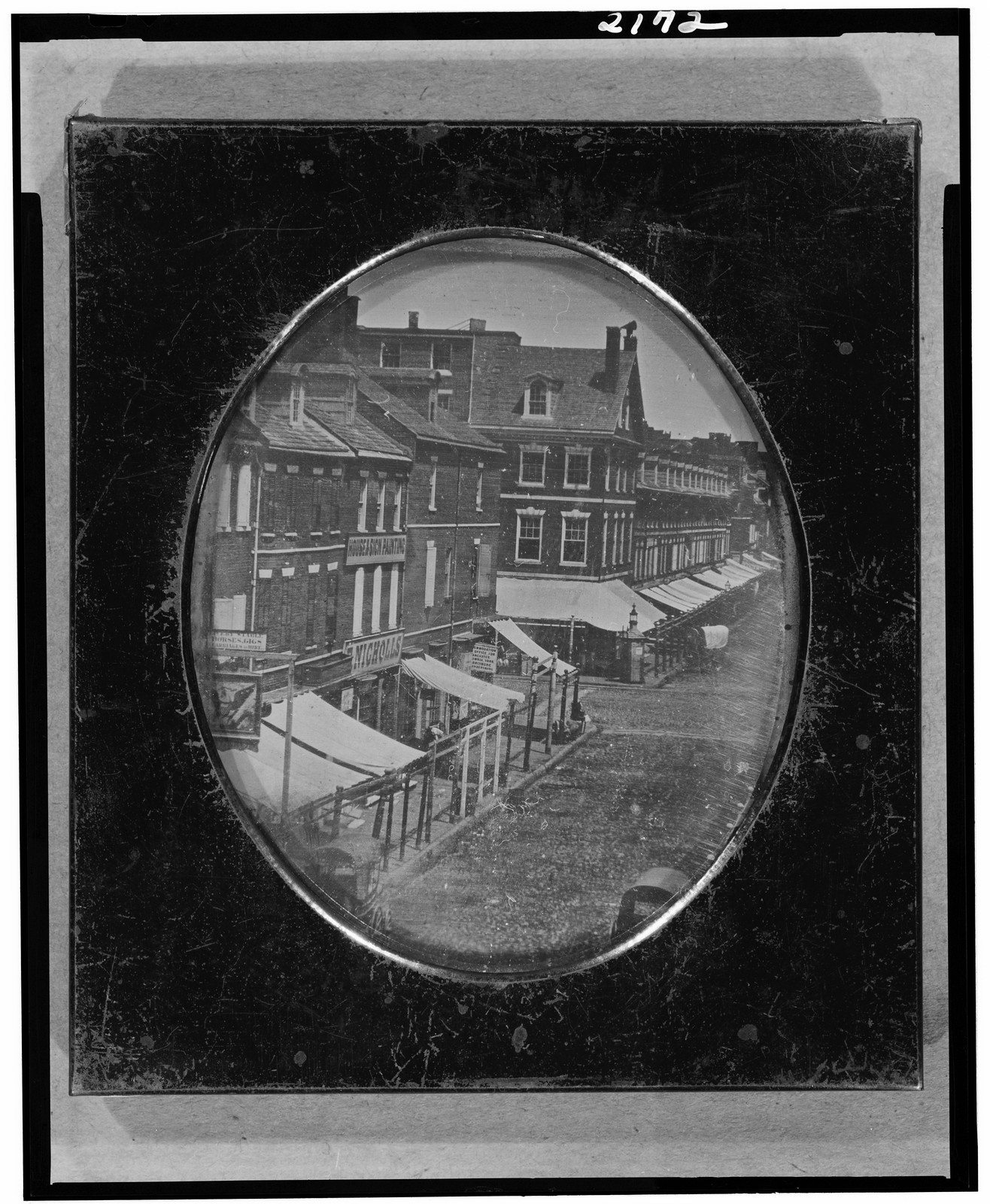 [View of intersection of Eighth Street and Market Street, Philadelphia], [1840] — historic photograph