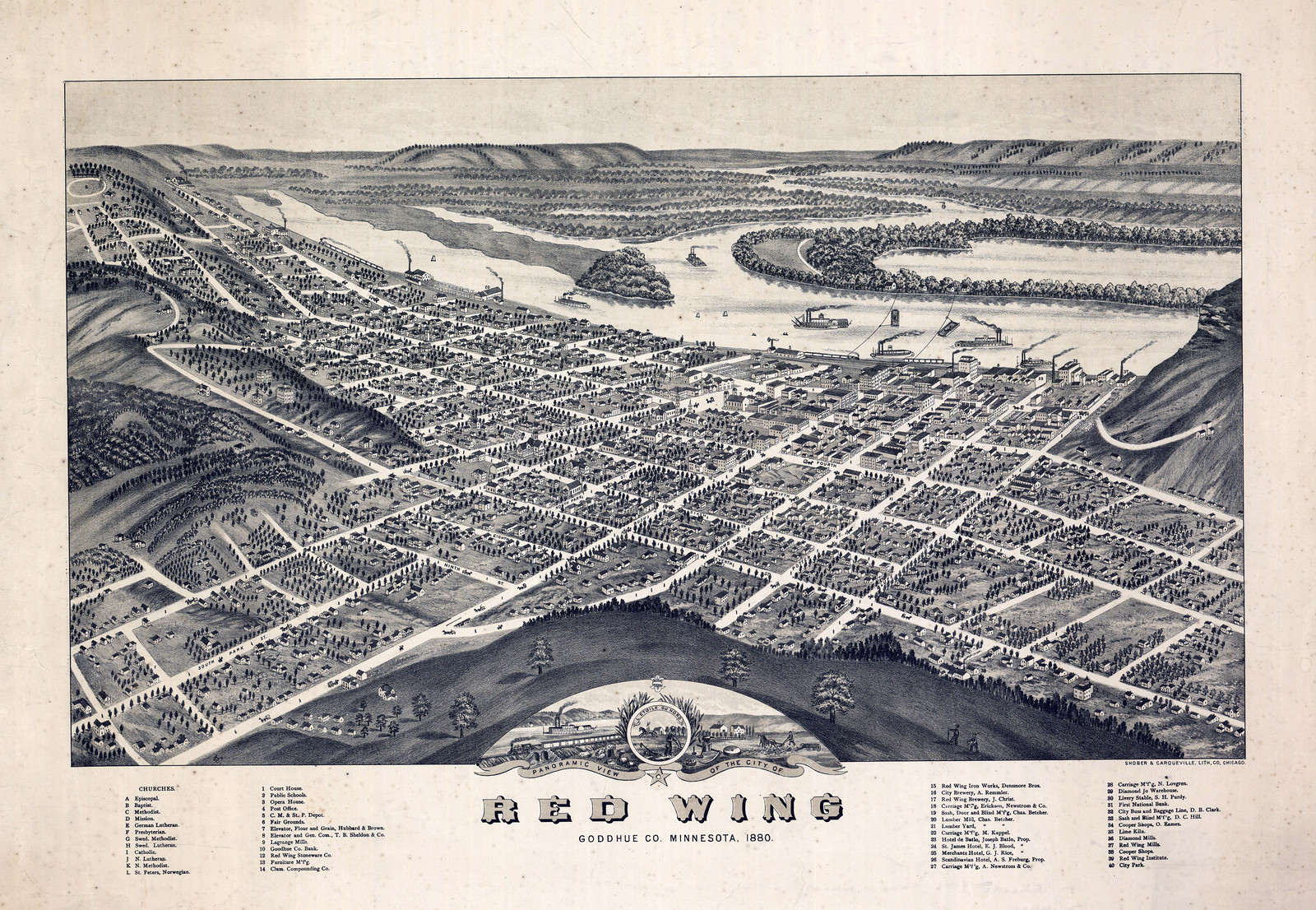 Red Wing, Minnesota, 1880, 1880 — antique map