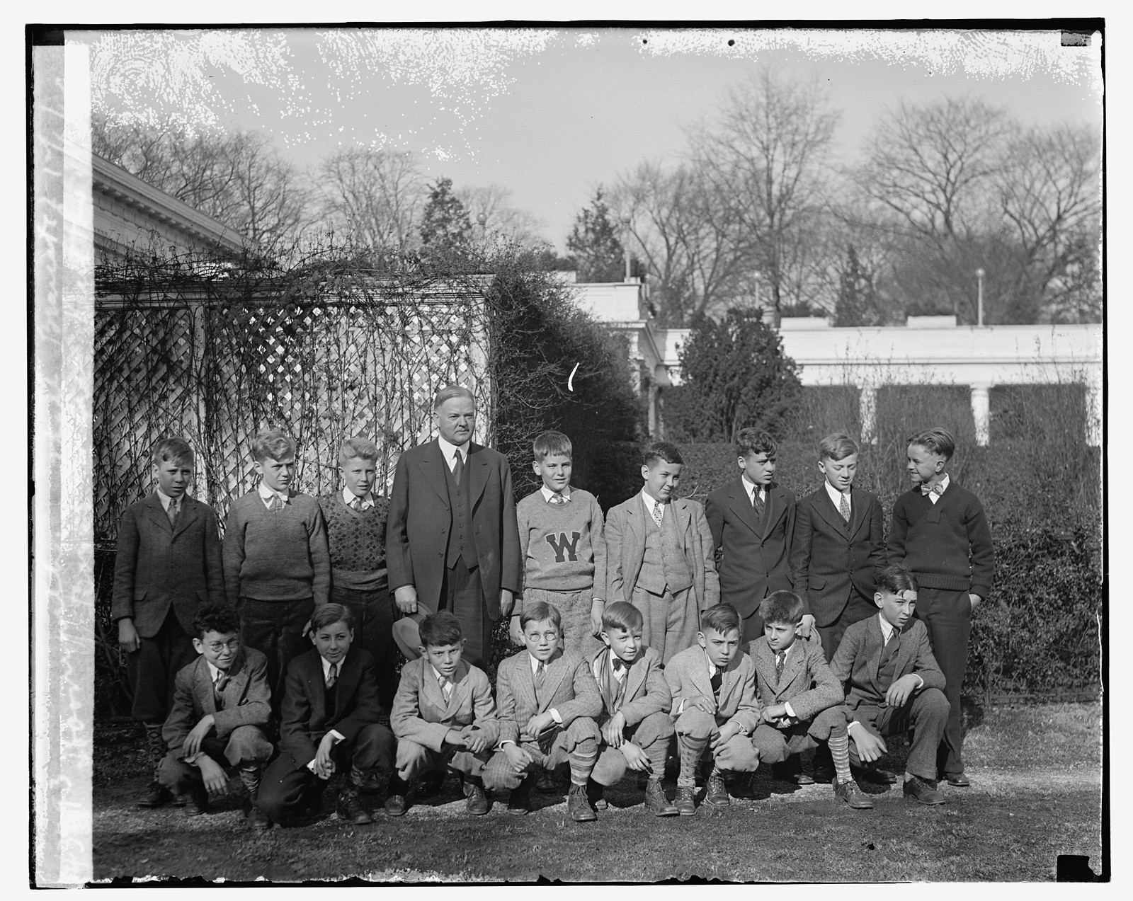 Hoover with Boys football team, Bearcats, Keert, Ohio, 12/6/29, [19]29 December 6. — historic photograph
