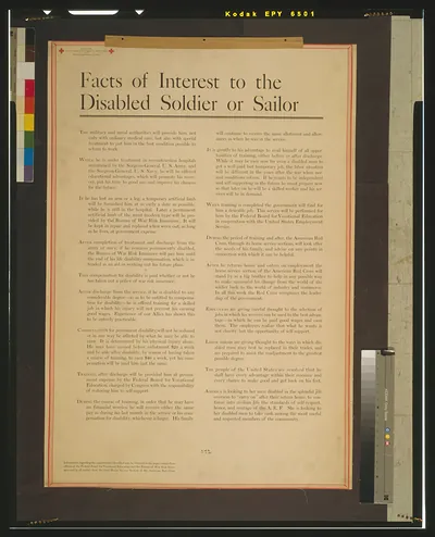 Facts of interest to the disabled soldier or sailor The military and naval authorities will provide him [...].