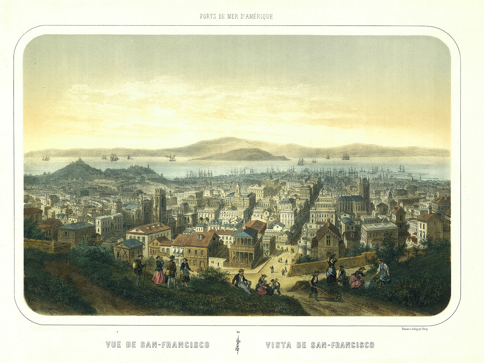 CA San Francisco 1846 MAP, 1846 — antique map