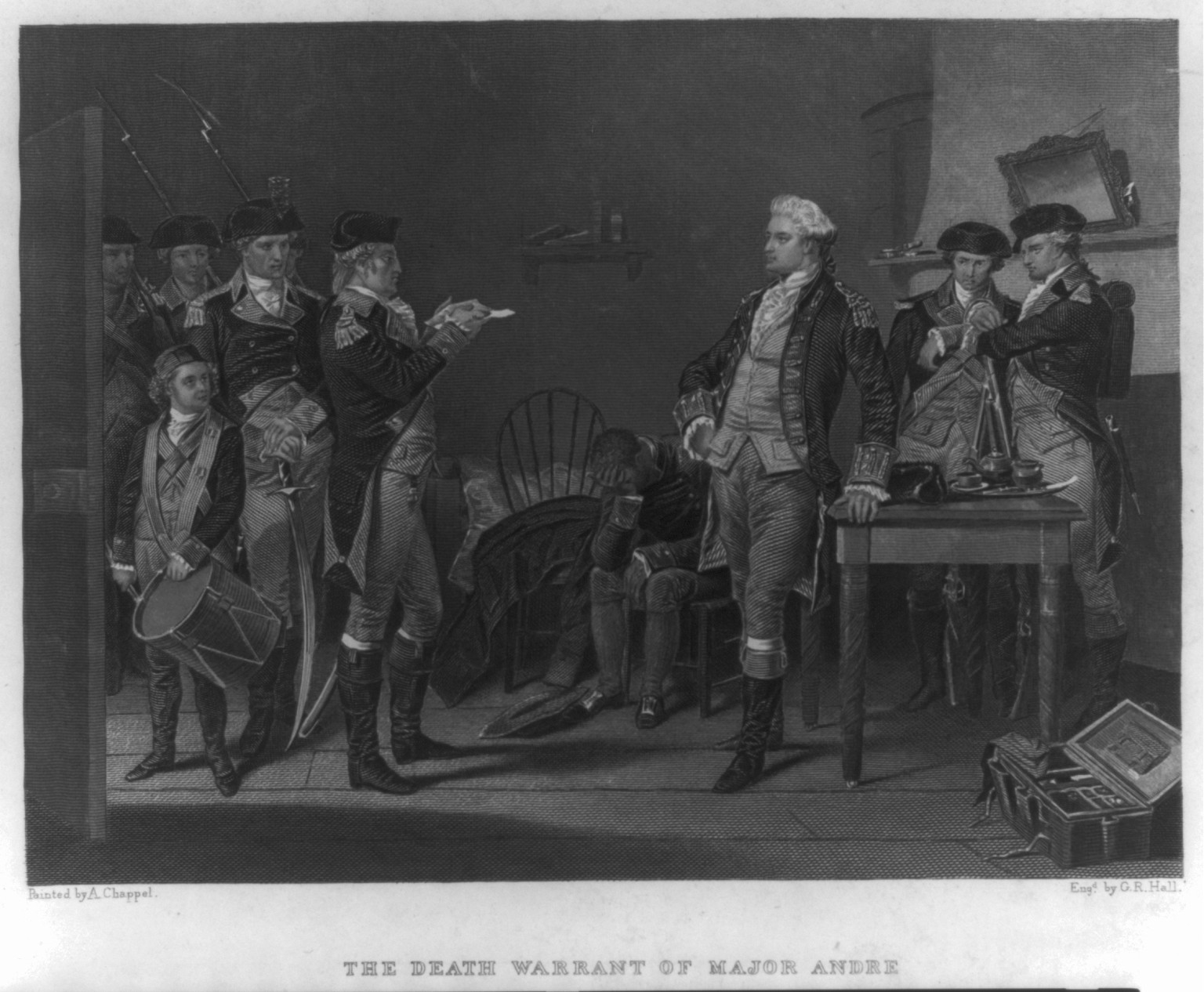 [John Andre, 1751-1780, the death warrant of Major Andre] — antique engraving