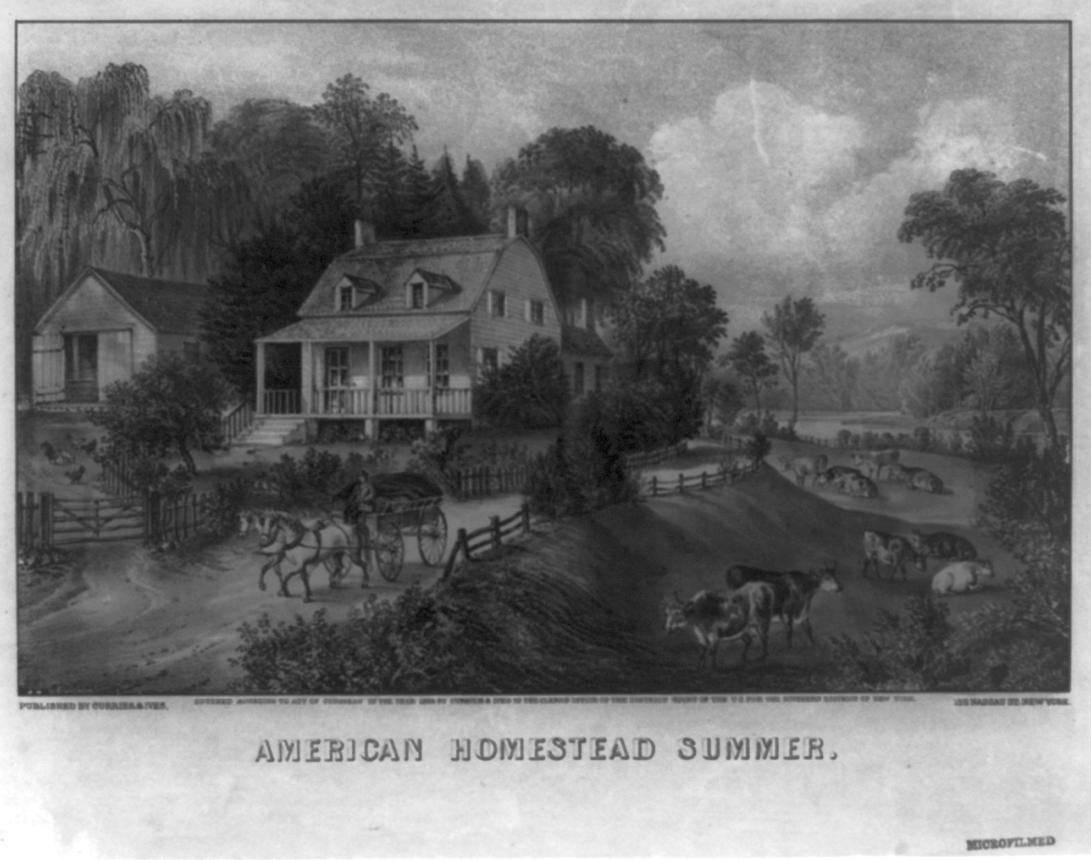 American homestead summer, [New York] : Currier & Ives, 1868. — antique lithograph