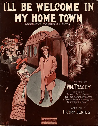 Sheet music cover: I'll Be Welcome in My Hometown