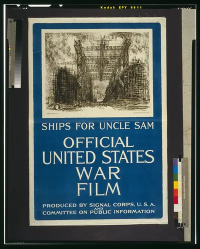 Ships for Uncle Sam--Official United States war film / Ioseph Pennell del. ; Ketterlinus Philada. Imp.