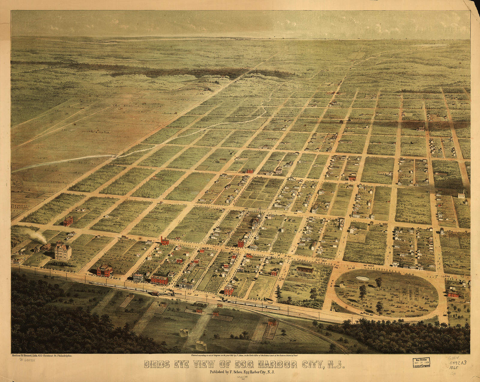 Egg Harbor, New Jersey, 1865, 1865 — antique map