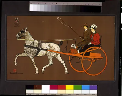 [Couple in a breaking cart] / Edward Penfield.