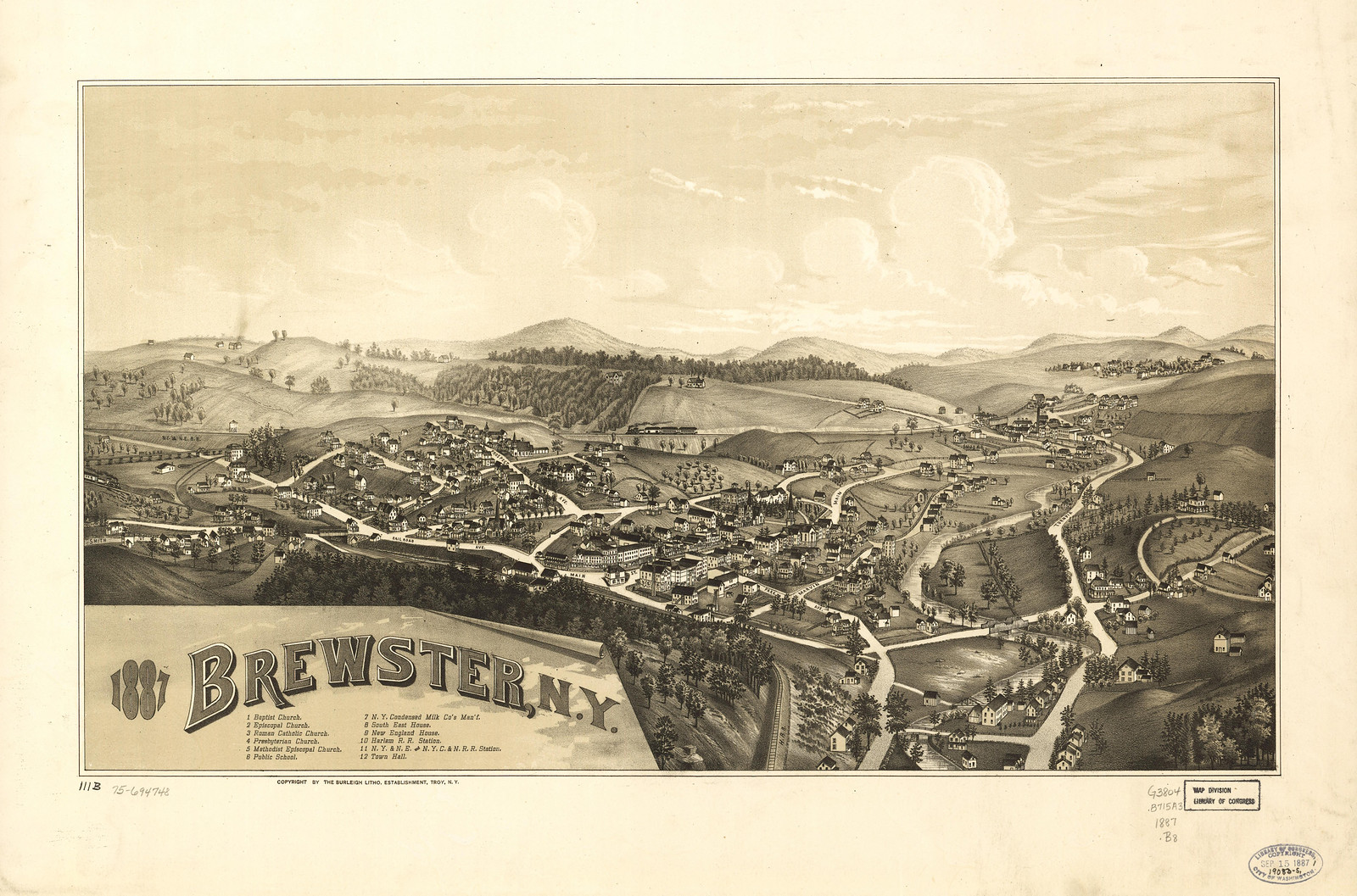 Brewster, New York, 1887, 1887 — antique map