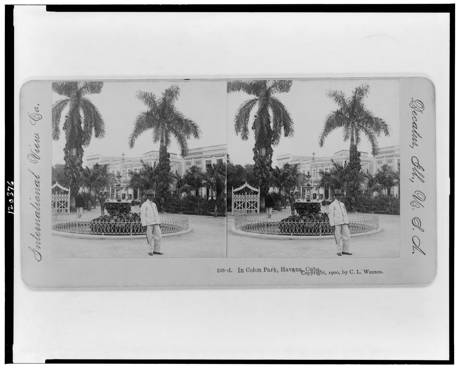In Colon Park, Havana, Cuba, Decatur, Ill. : International View Co., c1900. — historic photograph