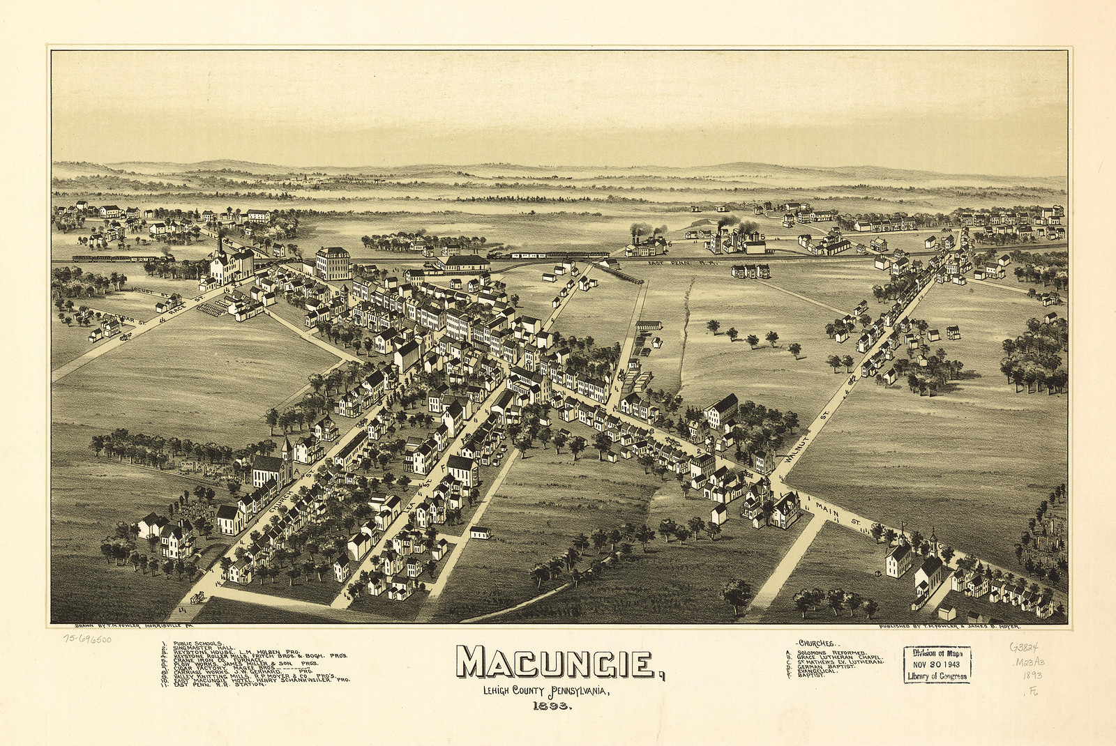 Macungie, Pennsylvania, 1893, 1893 — antique map