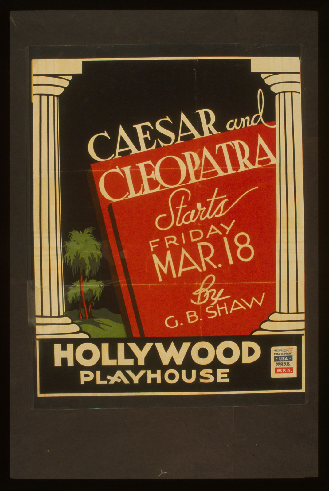 Caesar and Cleopatra by G.B. Shaw ... Hollywood Playhouse, 1938 — vintage poster