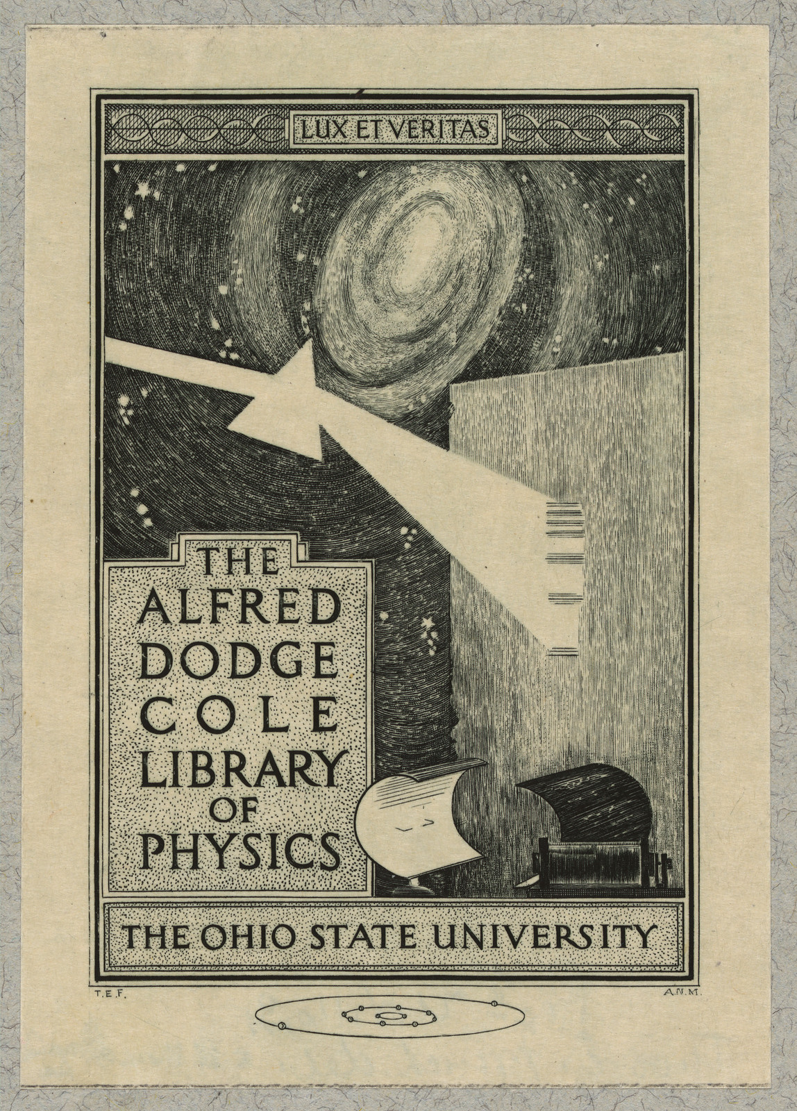 Bookplate of the Alfred Dodge Cole Library of Physics — historic image