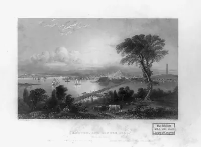 Boston and Bunker Hill (from the east) / W.H. Bartlett ; C. Cousen.