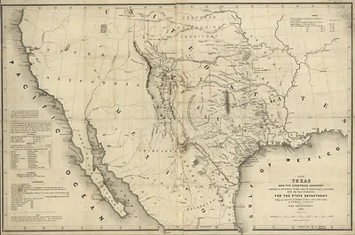 Map of Texas and the counties adjacent 1844, Texas