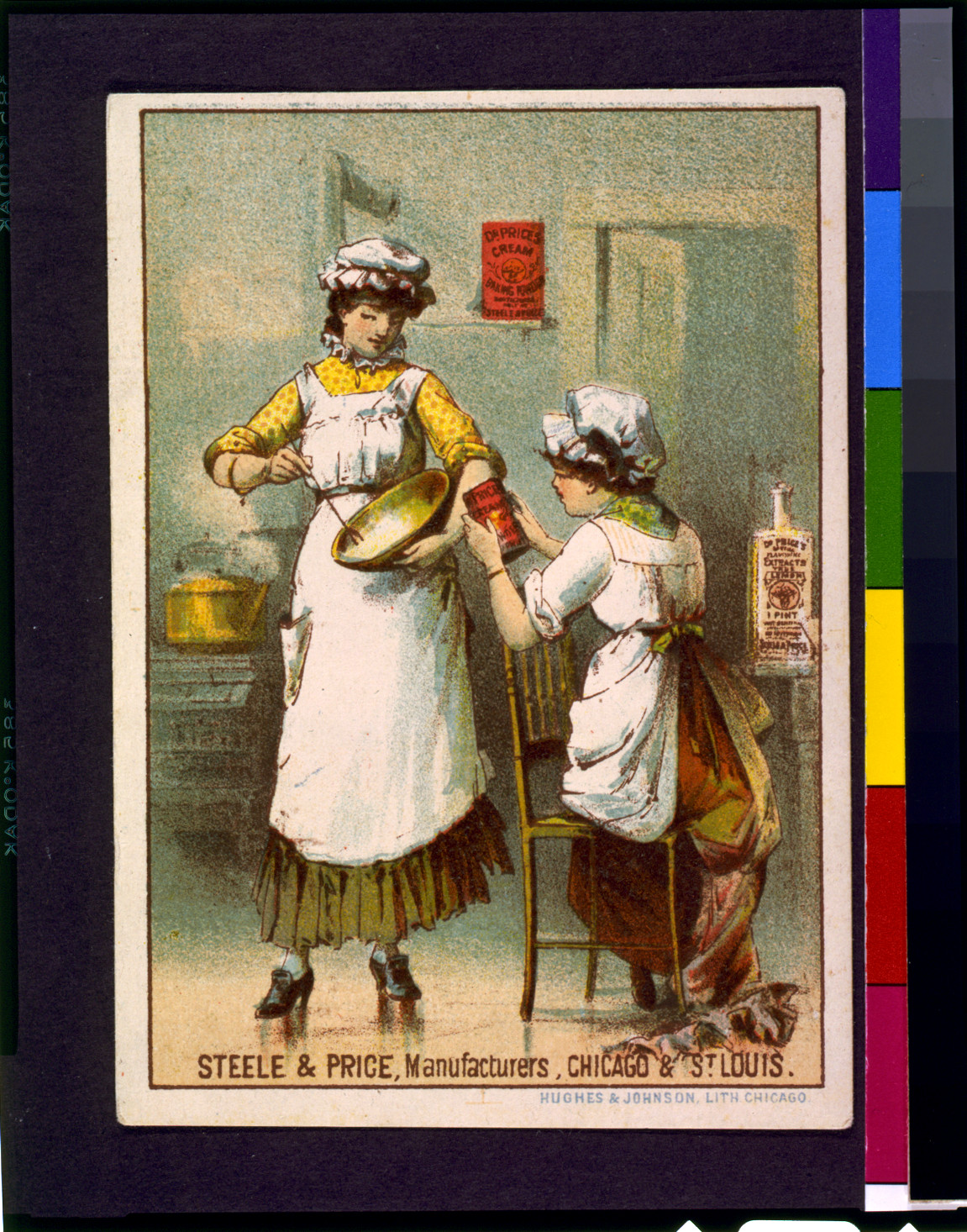 Dr. Price's cream baking powder Steele & Price, manufacturers, Chicago & St. Louis / Hughes & Johnson, lith., Chicago., [between 1880 and 1900(?)] — antique lithograph
