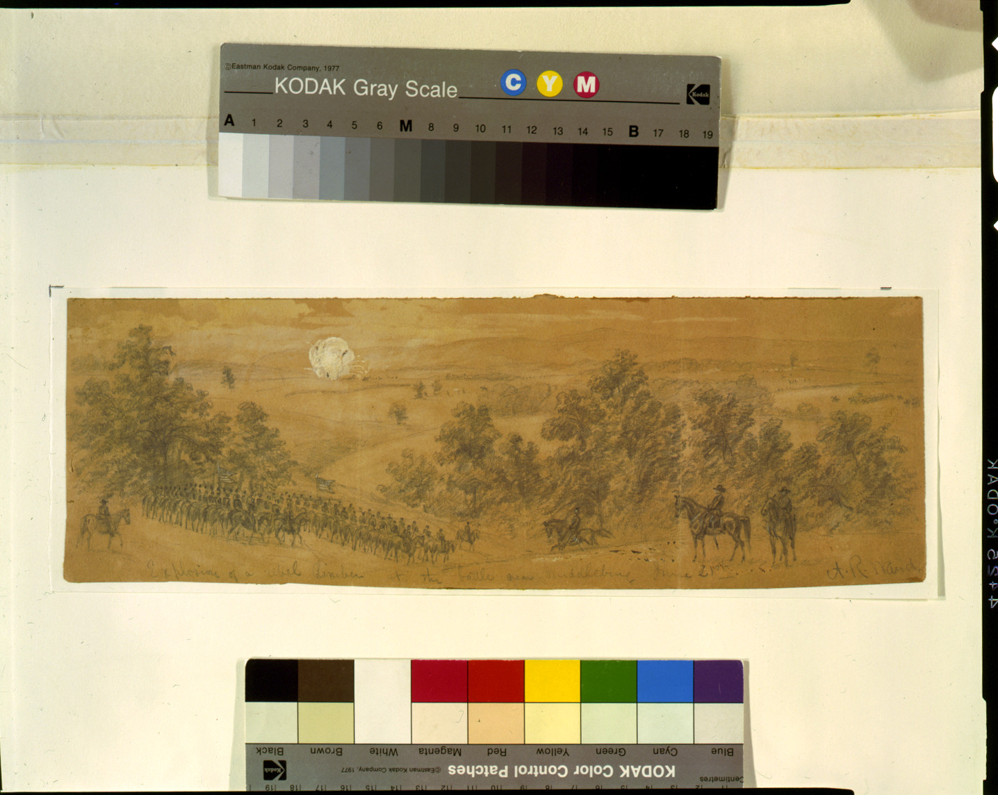 Explosion of a rebel limber at the battle near Middleburg June 21st, [1863] June 21. — historic drawing