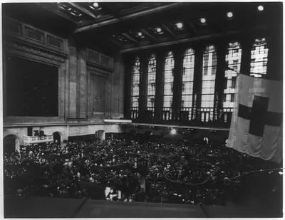 [Floor of Stock Exchange during market session, New York City]