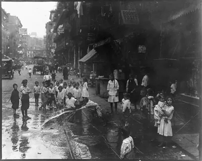 New York City. Street play of children of the poor
