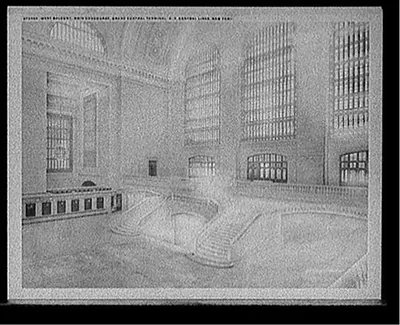 West balcony, main concourse, Grand Central Terminal, N.Y. Central Lines, New York