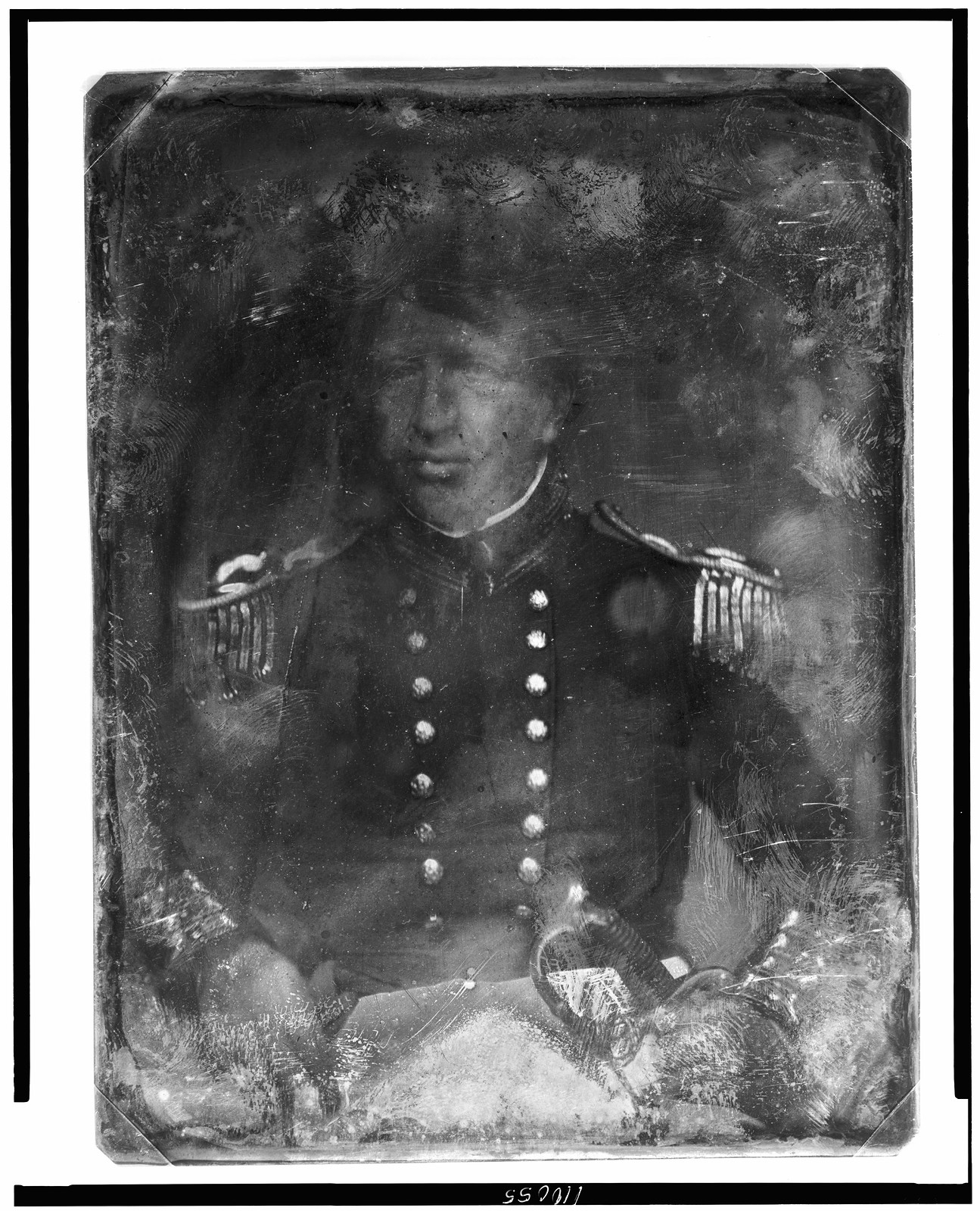 [James Bankhead, half-length portrait, facing front, in military uniform, with sword], [between 1844 and 1856] — historic photograph