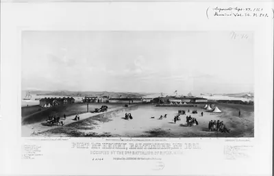 Fort McHenry, Baltimore, Md., 1861, occupied by the 3rd Battalion of Rifles, M.V.M. / from a drawing by Corporal E.S. Lloyd, of Dodd's Carvers.