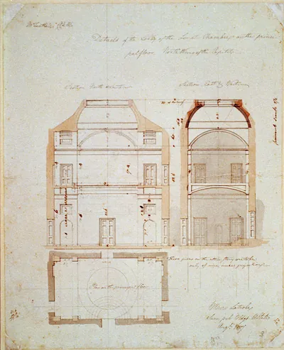 [United States Capitol, Washington, D.C. Senate Chamber Lobby, north wing, plan & section]